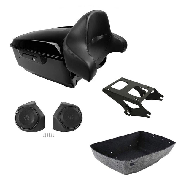 King Trunk Mount Rack Speaker Pad Fit For Harley Electra Street Glide 2014-2026