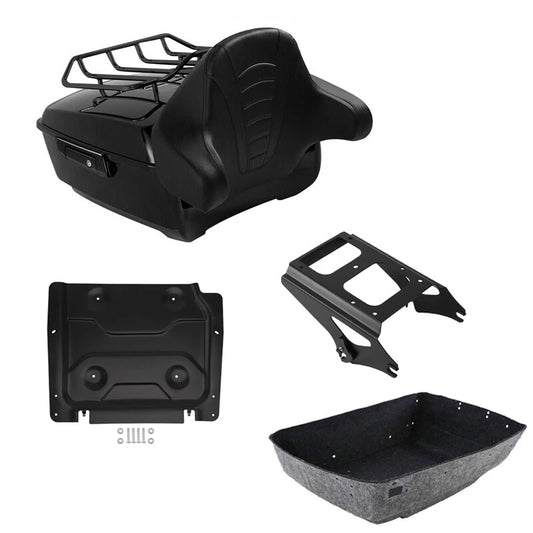 King Trunk Backrest Pad Mount Rack Plate Fit For Harley Touring Glide 09-13
