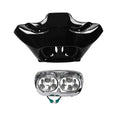 Front Fairings Cowl + Chrome LED Headlight Fit For Harley Road Glide 1998-2013