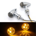 Chrome Metal LED Mini Bullet Smoke Spherical Lens Turn Signal Indicators Light