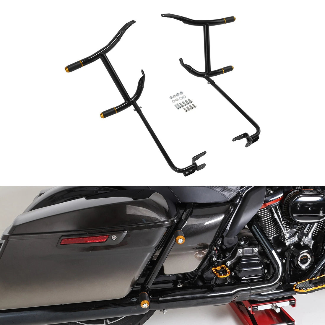 Saddlebag Guard Crash Bar Fit For Harley Touring Road Street Glide 2014-2023