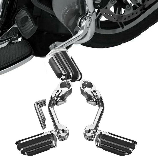 Adjustable Long Highway 1-1/4" 1.25" Bars Foot Pegs Fit For Harley-Davidson Dyna