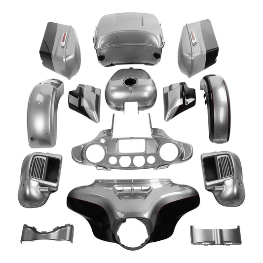 Fairings Bodywork Fit For Harley Electra Glide 14-24 Billet Silver / Vivid Black