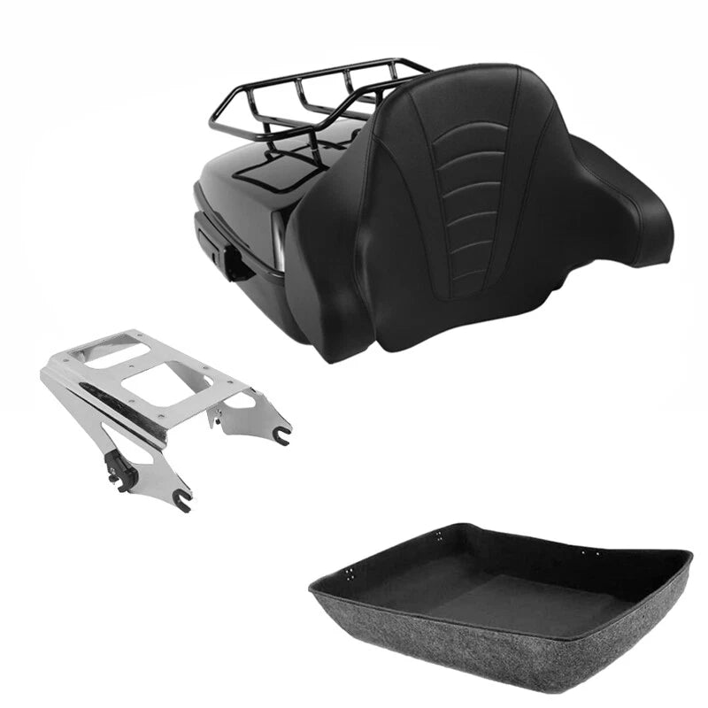 Chopped Trunk Backrest Mount Rack Fit For Harley Touring Touring 09-13 US
