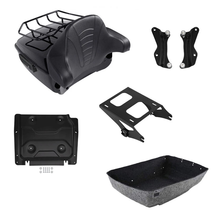 King Trunk Backrest Mount Rack Docking Plate Fit For Harley Street Glide 2014-26