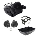 Black King Trunk Backrest Rack Speakers Mount Fit For Harley Electra Glide 97-08