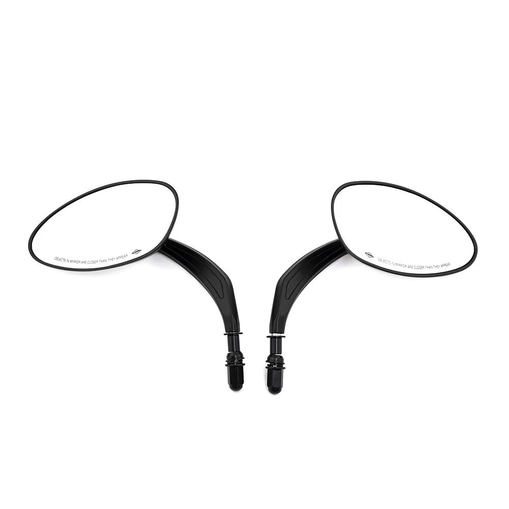 Black Oval Rearview Side Mirror For Harley Sportster 1200 883 Dyna Street Bob