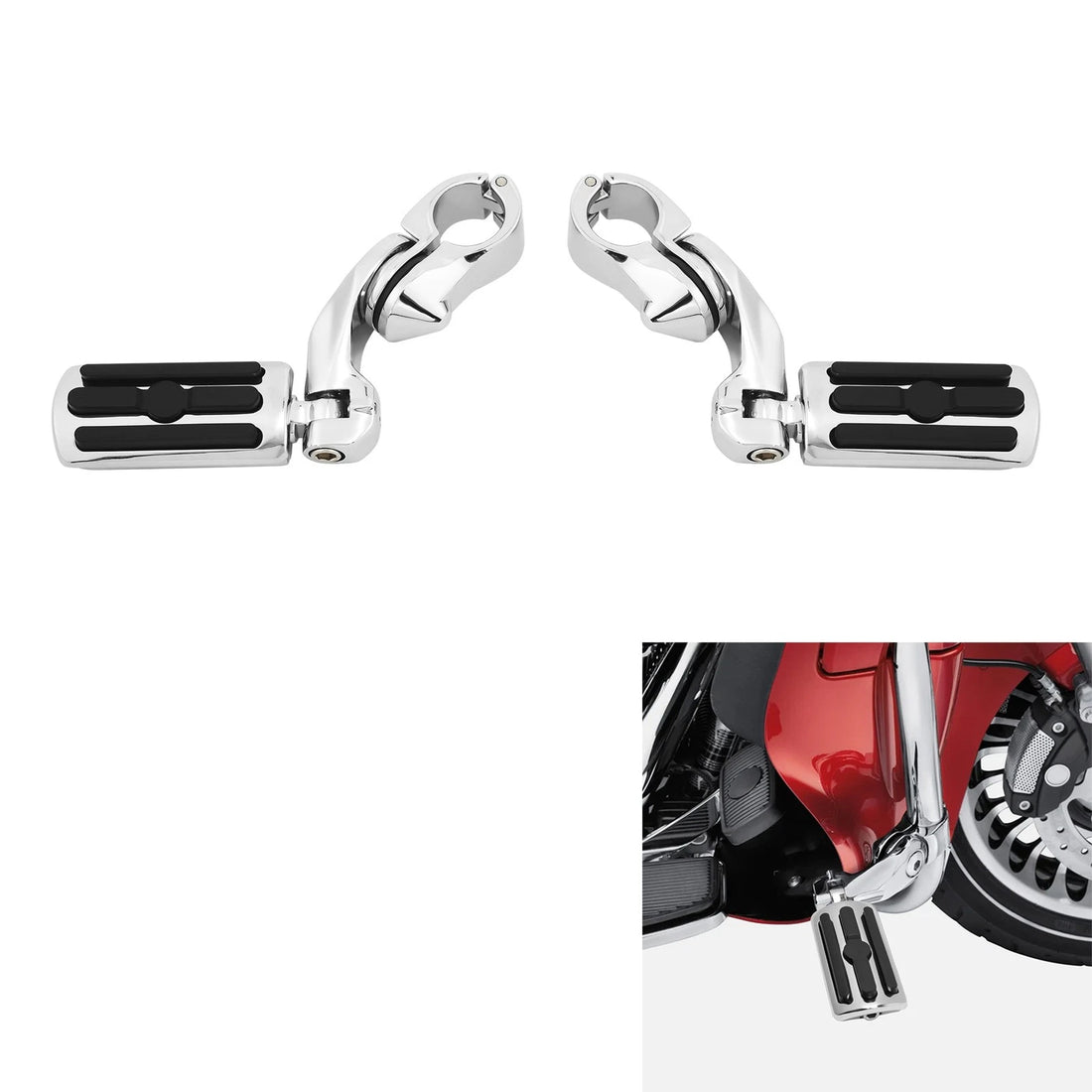 1-1/4" Highway Foot Pegs Pedal Fit For Harley Touring Road King Sportster XL1200