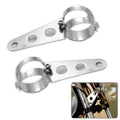 Chrome 39mm-51mm Fork Tubes Headlight Mount Bracket For Honda Kawasaki Suzuki