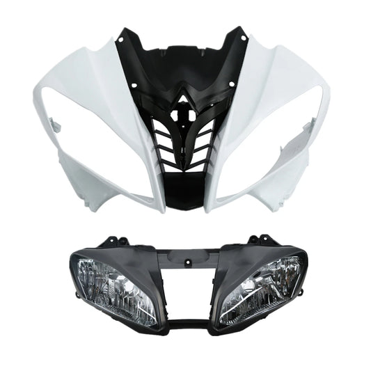 Upper Front Fairing Cowl Nose & Headlight Fit For Yamaha Yzf R6 2008-2016