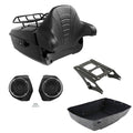 Black King Trunk Rack Backrest Speakers Mount Fit For Harley Touring 14-Up