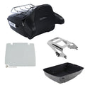 King Trunk Backrest Pad Rack Mount Plate Fit For Harley Touring Road King 09-13