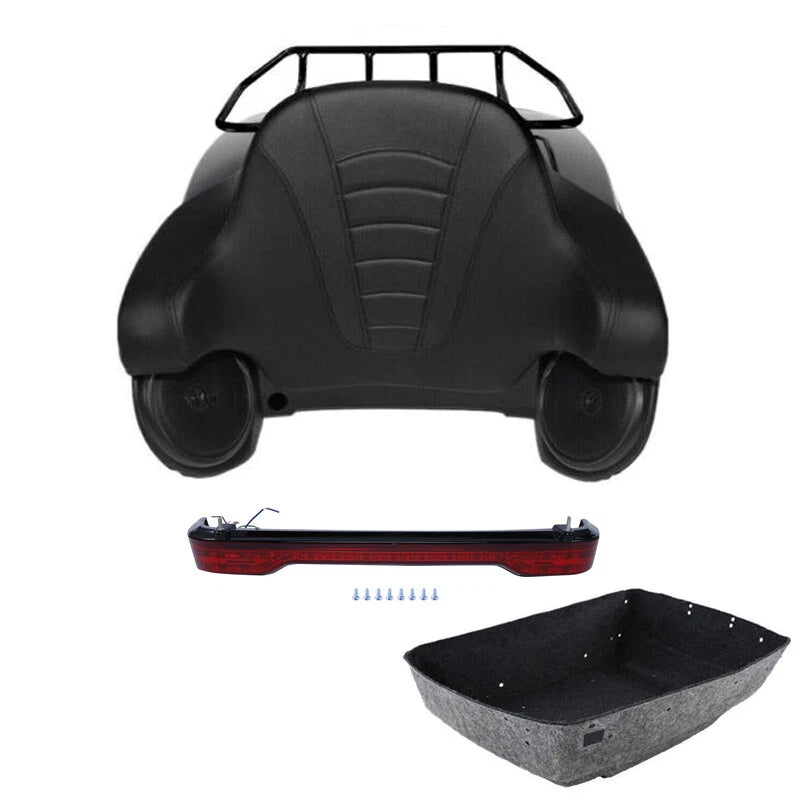 King Trunk Rack Pad Speakers LED Tail Light Fit For Harley Touring Fltrx 2014-26