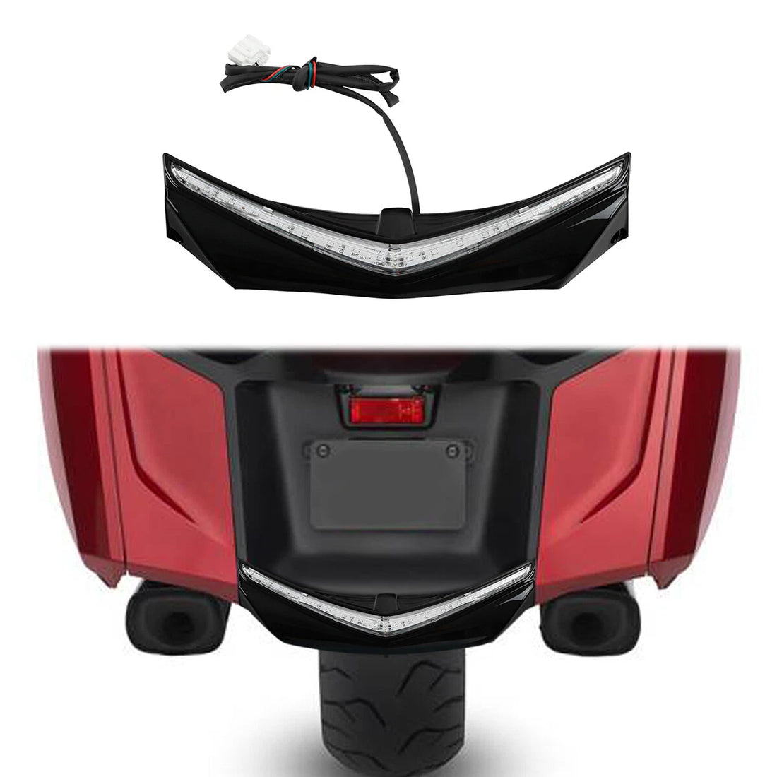 Rear Fender Tip LED Light Clear Lens Fit For Honda Goldwing GL1800 2012-2017 F6B