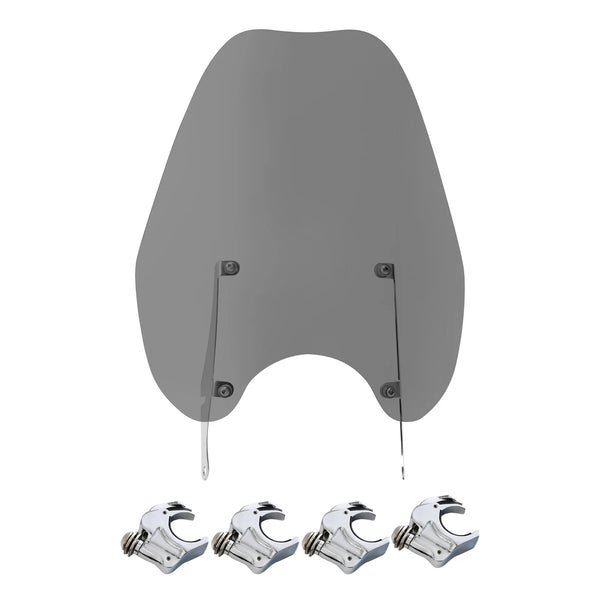 Smoke Windshield & 39mm Clamps Fit For Harley Sportster XL 883 XL1200 1988-2022