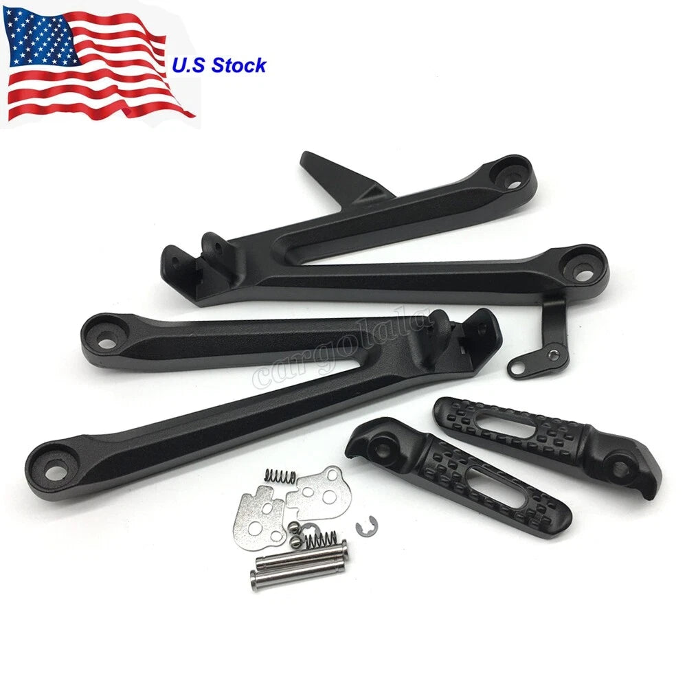 Black Motorcycle Rear Passenger Foot Pegs Bracket Fit Honda CBR1000RR 2004-2007