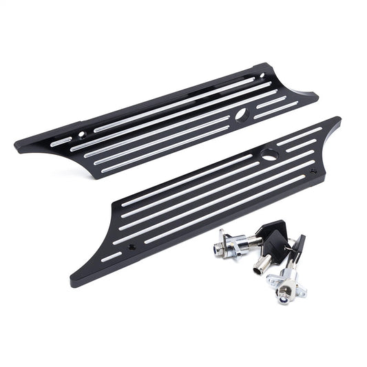 Locks Key Set Black Billet Saddlebag Latch Cover For Harley Electra Street Glide