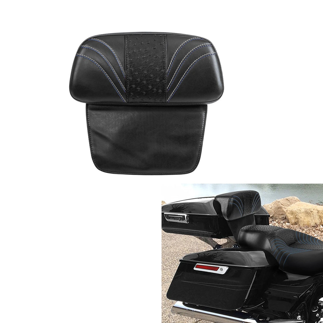 Razor Chopped Trunk Backrest Pad Fit For Harley Touring Road Glide 14-23