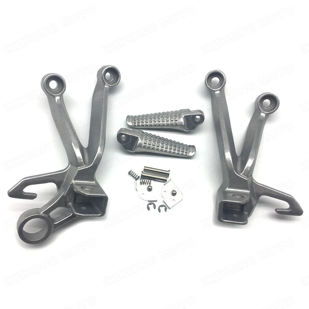 Passenger Rear Footrests Foot Peg Kit Silver Fit For Suzuki GSXR1000 2003 2004