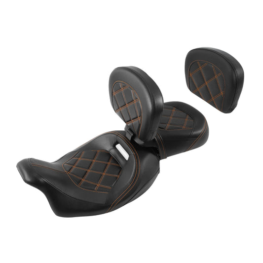 Driver Passenger Seats Backrest Pad Fit For Harley Cvo Road Street Glide 09-23