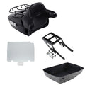 Black King Trunk Pad Rack Mount Plate Fit For Harley Heritage Classic Flhc 18-Up