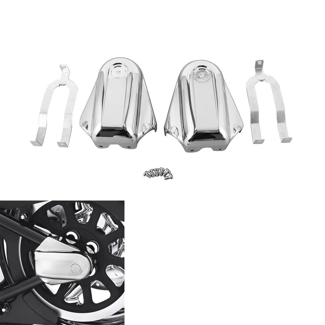 Chrome Rear Axle Covers Swingarm Fit For Harley Heritage Softail Classic 08-2017