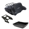 Chopped Trunk Backrest Pad Mount Rack Fit For Harley Road Glide 2014-2026 Black