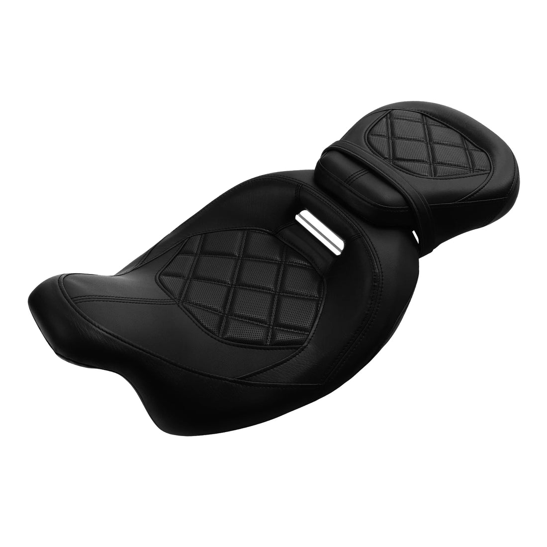 Low Profile Black Stitch Driver Passenger Seat Fit For Harley Touring 09-23