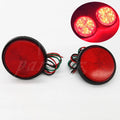 2X Motorcycle Auto Vehicle 24 LED Red Round Brake Stop Tail Rear Light Lamp Bulb