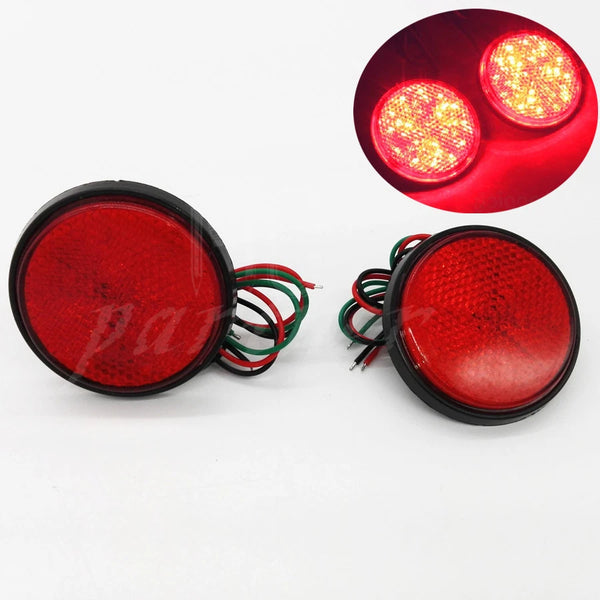 2X Motorcycle Auto Vehicle 24 LED Red Round Brake Stop Tail Rear Light Lamp Bulb