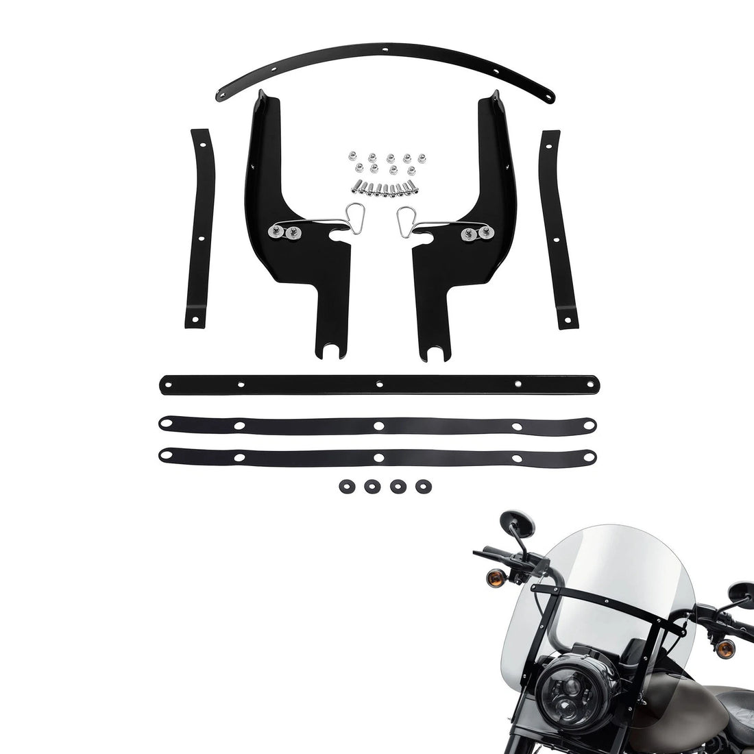 Windshield Screen Bracket Mount Kit Fit For Harley Touring Road King 2017-2025