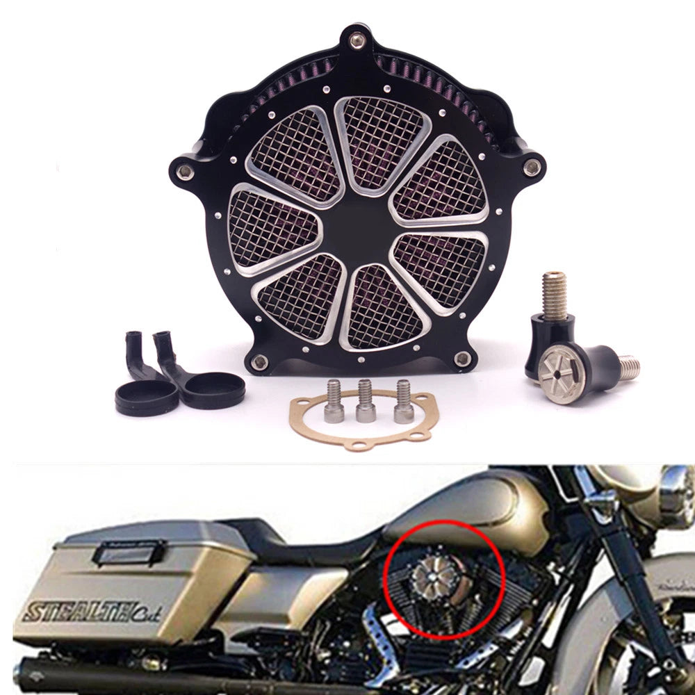 Black CNC Air Cleaner Intake Filter System For Harley Sportster 883 1200XL 04-14