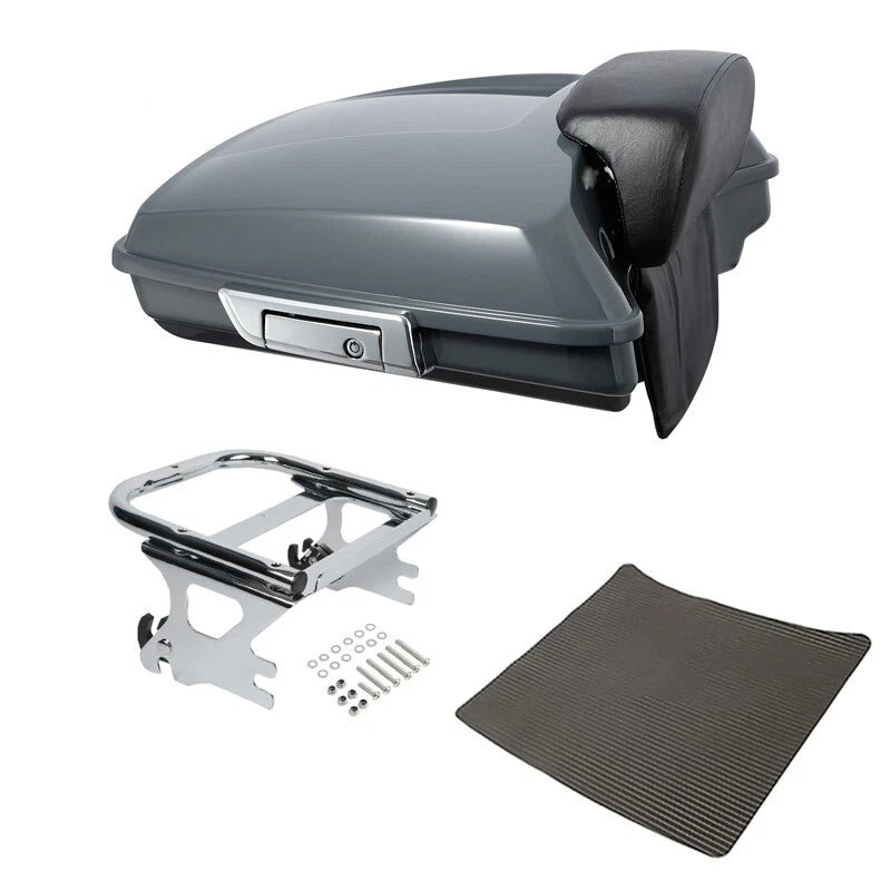 Razor Trunk Backrest Mount Rack Fit For Harley Touring 97-2008 Gunship Gray