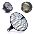 6.3" Retro Metal Motorcycle Grill Diamond Side Mount Headlight Cover Cafe Racer