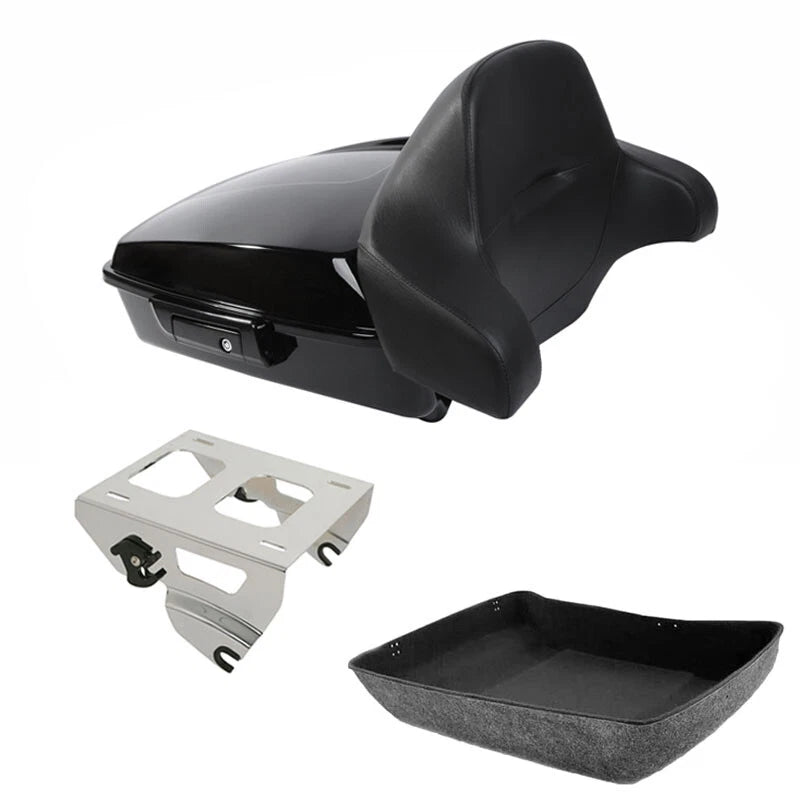 Chopped Trunk Backrest Solo Mount Fit For Harley Road Street Glide Touring 14-26