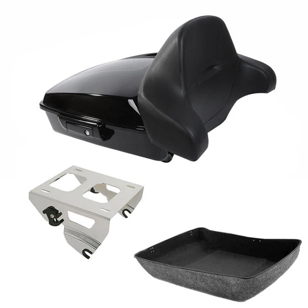 Chopped Trunk Backrest Solo Mount Fit For Harley Road Street Glide Touring 14-26