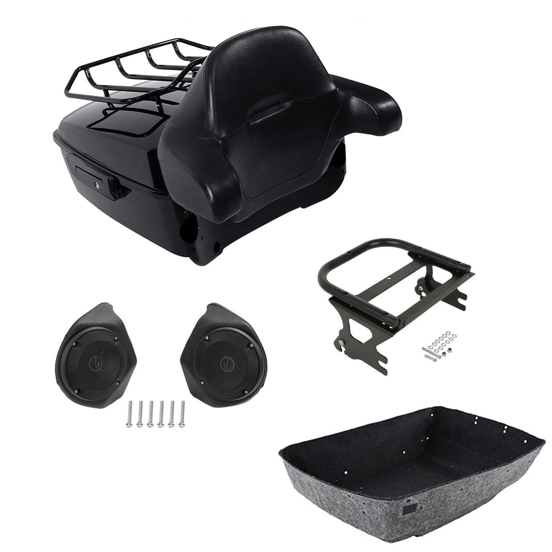 King Trunk Backrest Rack Speakers Mount Rack Fit For Harley Electra Glide 97-08