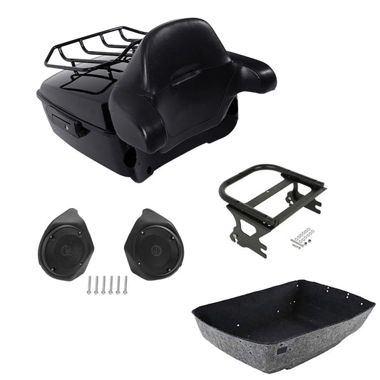 King Trunk Backrest Rack Speakers Mount Rack Fit For Harley Electra Glide 97-08