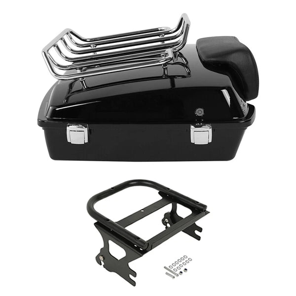 Razor Trunk Backrest Two Up Mount Rack Fit For Harley Touring 97-2008