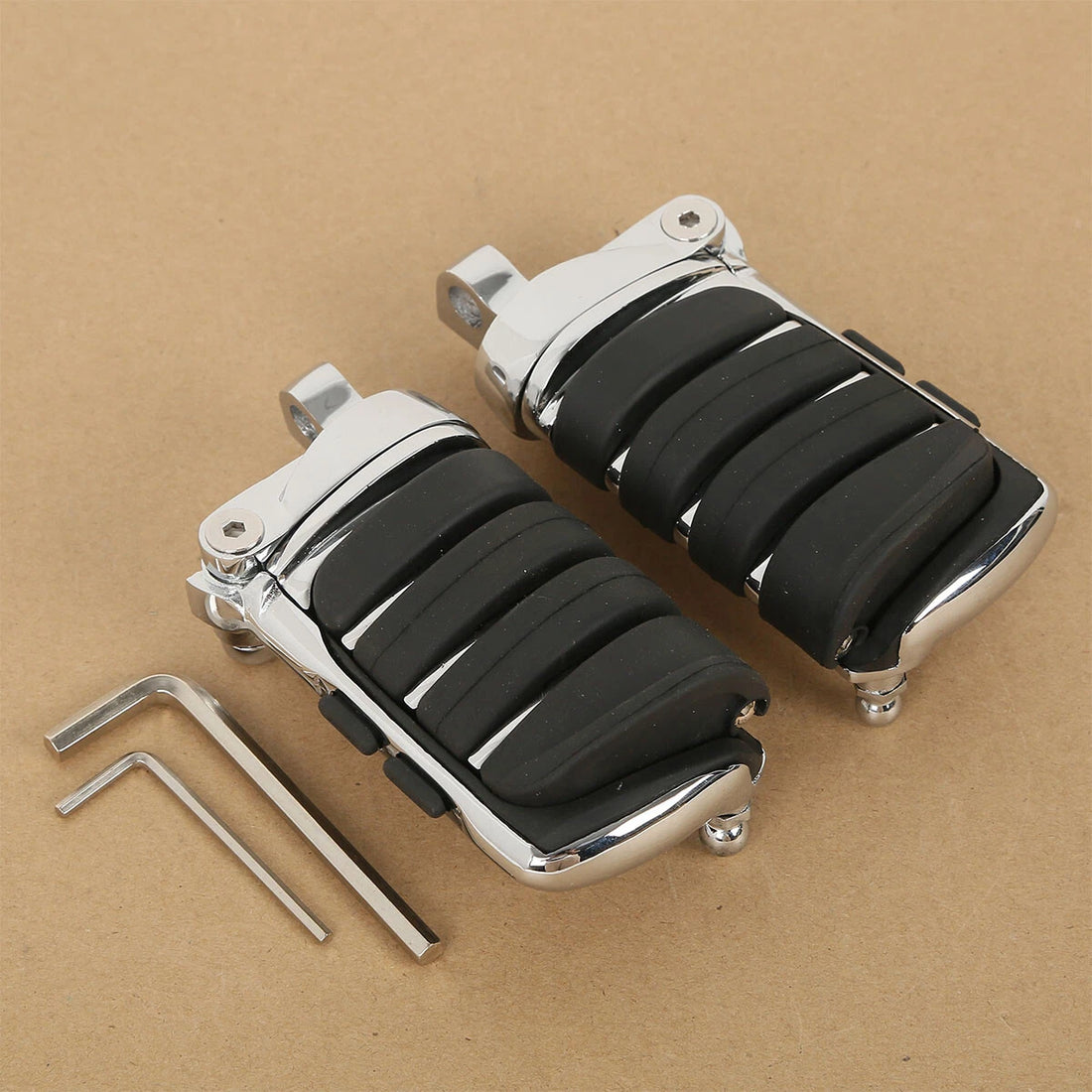 Pair Chrome Switchblade Male Mount Foot Pegs Rest Fit For Harley Touring Softail