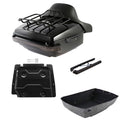 Black King Trunk Backrest Rack LED Light Fit For Harley Touring 2014-Up Touring
