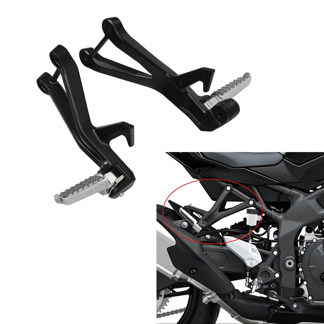 Rear Passenger Footpegs Peg Bracket Fit For Kawasaki Ninja ZX-4RR ZX-4R 2023-25