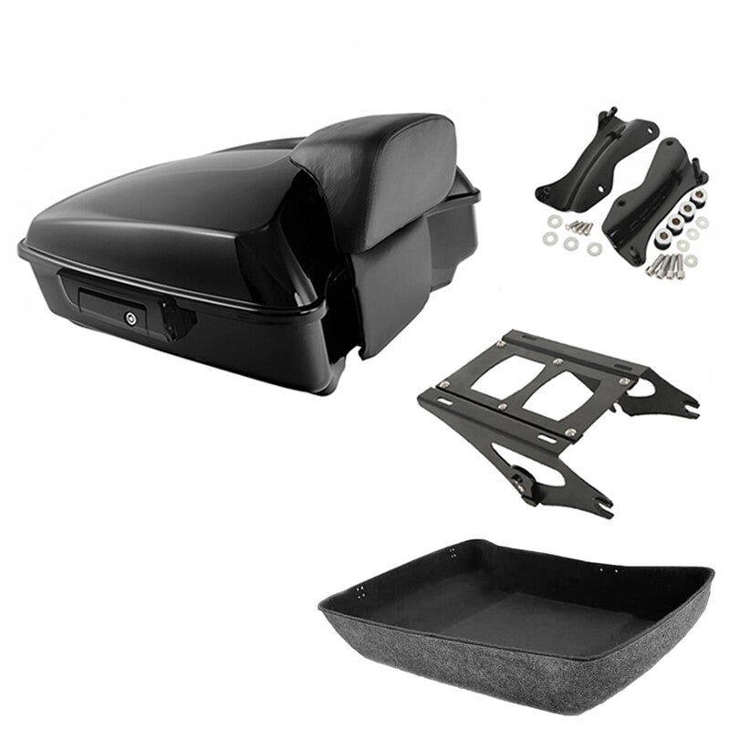 Chopped Trunk Backrest Pad Mount Docking Fit For Harley Touring Fltrx 2014-26 25