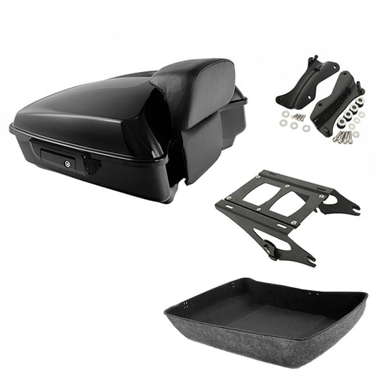 Chopped Trunk Backrest Pad Mount Docking Fit For Harley Touring Fltrx 2014-26 25