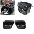 2x Motorcycle Black PU Leather Saddlebags Saddle Bags Pouch for Harley Honda
