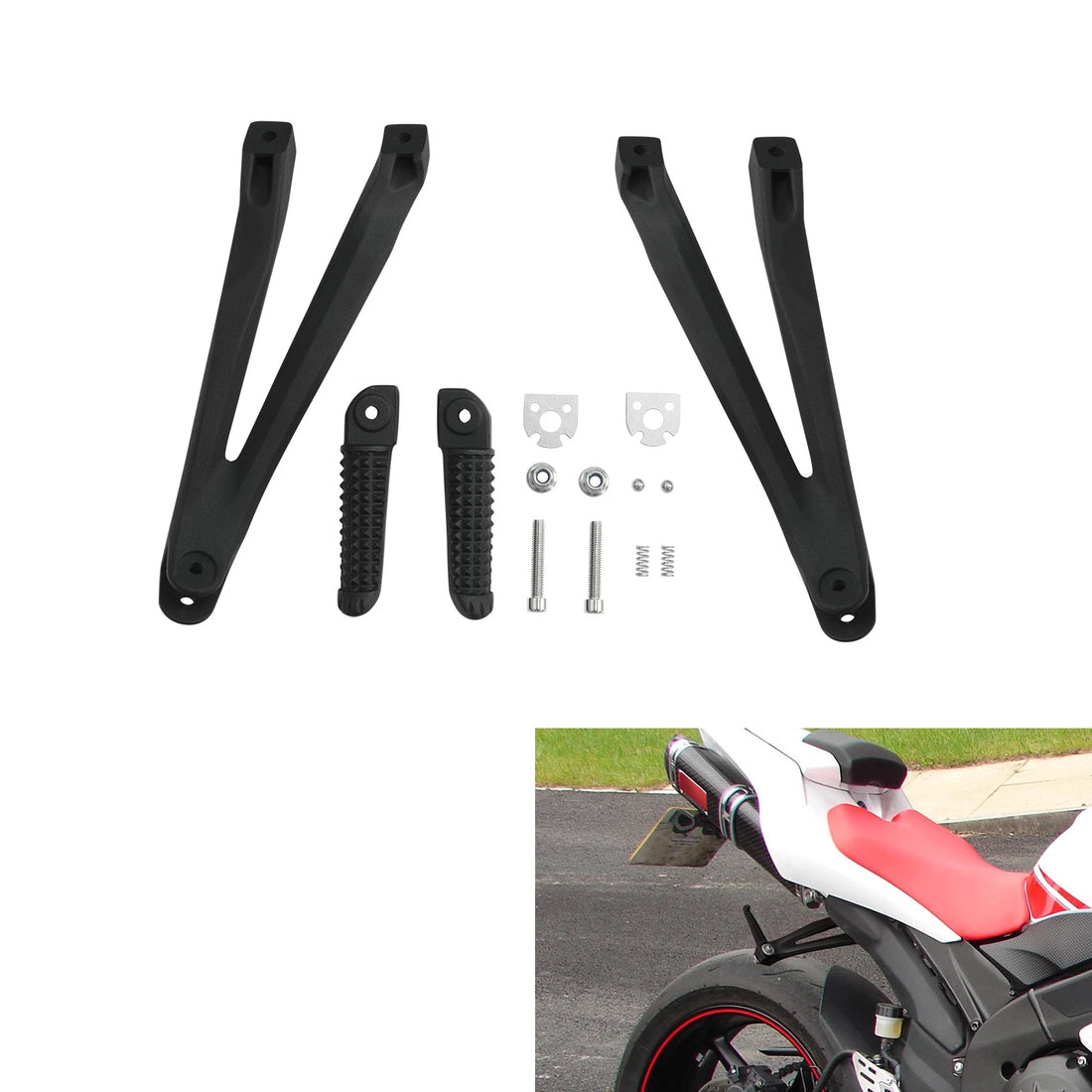 Rear Passenger Footpegs Pegs Bracket Fit For Yamaha Yzf R1 2004-2008 2006 2007