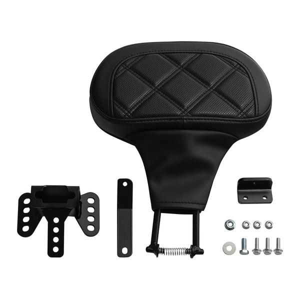 Black Rider Driver Backrest Pad Fit For Harley Touring Electra Street Road Glide