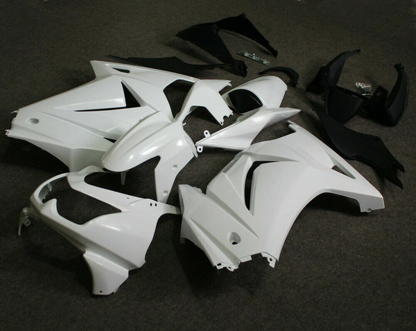 For Kawasaki Ninja 250R 2008-2012 EX250 Unpainted White ABS Fairing Kit BodyWork