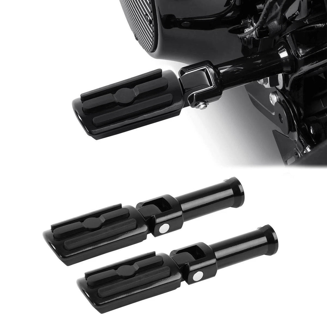 Black Rear Footpegs Pegs/ Mount Bracket Fit For Harley Softail Fat Boy 2018-2025