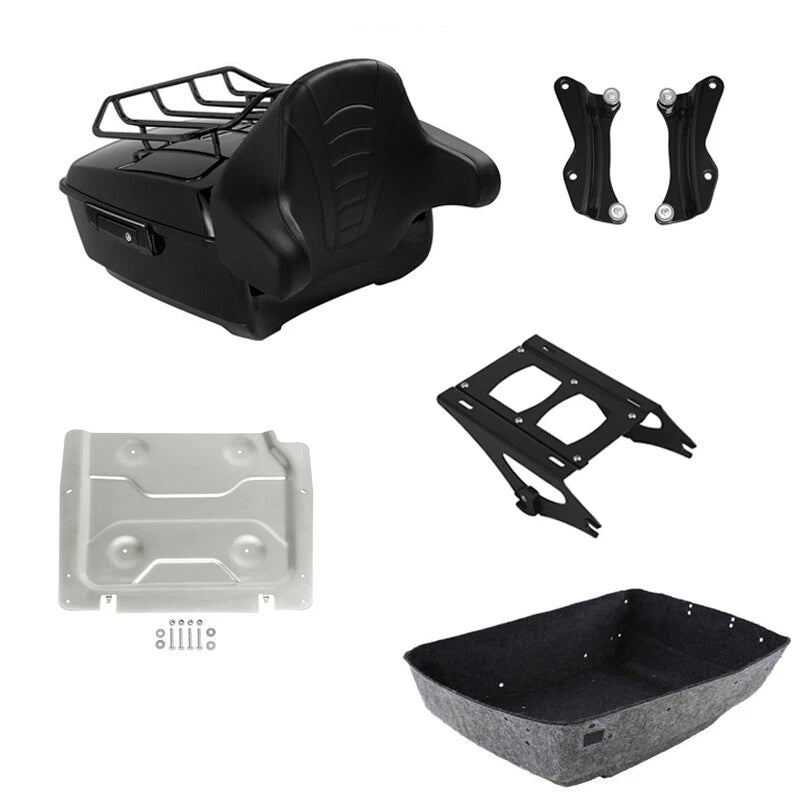King Trunk Backrest Rack Mount Plate Docking Fit For Harley Street Glide 2014-26